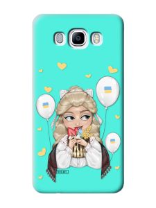 Матовий бірюзовий чохол на Samsung Galaxy J7(2016) J710 :: Українка з солодощами (патріотичний принт 175)