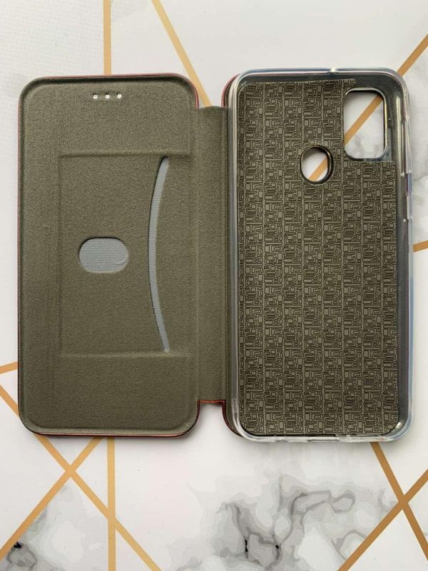 Чохол-книжка з малюнком на Samsung Galaxy M30s / М21 Бордовий :: Різнокольорові сердечка (принт 335)