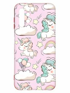 Чохол з червоними боками на Samsung A13 4G :: Єдинороги (принт 106)