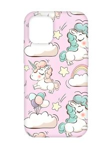 Чохол з бірюзовими боками на Apple iPhone 12/12 Pro (6.1) :: Єдинороги (принт 106)