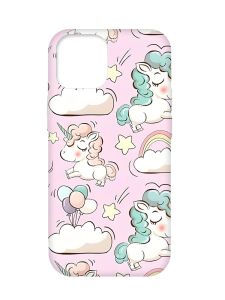 Чохол з бірюзовими боками на Apple iPhone 12 Pro Max :: Єдинороги (принт 106)