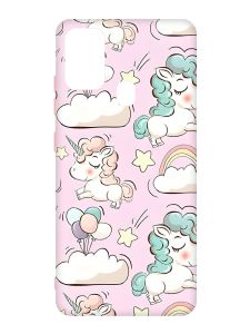 Чохол з рожевими боками на Samsung Galaxy M30s/M21 :: Єдинороги (принт 106)
