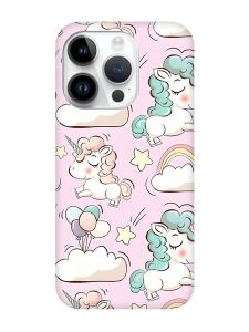 Чохол з чорними боками на Apple iPhone 14 Pro :: Єдинороги (принт 106)