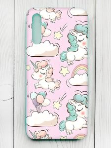 Чохол з бірюзовими боками на Samsung Galaxy A50 (2019) A505/A30s :: Єдинороги (принт 106)