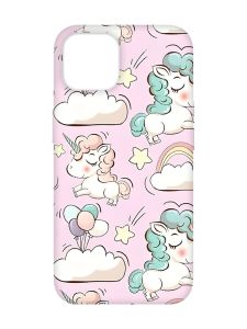 Чохол з червоними боками на Apple iPhone 14 :: Єдинороги (принт 106)