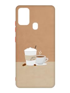 Чохол з червоними боками на Samsung Galaxy M30s/M21 :: Кава (принт 108)