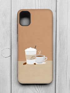 Чохол з чорними боками на Samsung Galaxy A04E/A042 :: Кава (принт 108)