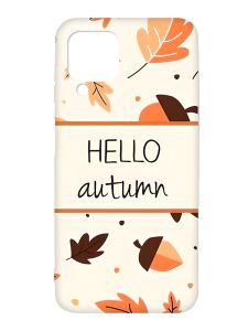 Чохол з чорними боками на Samsung Galaxy A12 :: Привіт, осінь (принт 109)