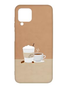 Чохол з чорними боками на Samsung Galaxy A12 :: Кава (принт 108)