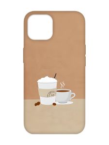 Чохол з червоними боками на Apple iPhone 14 :: Кава (принт 108)