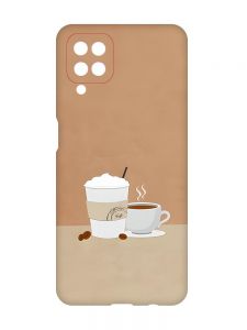 Чохол з червоними боками на Samsung Galaxy A12 :: Кава (принт 108)