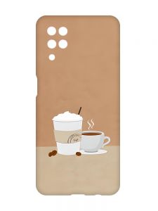 Чохол з рожевими боками на Samsung Galaxy A12 :: Кава (принт 108)