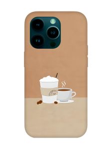 Чохол з бірюзовими боками на Apple iPhone 14 Pro :: Кава (принт 108)