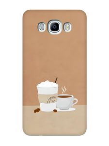 Чохол з бірюзовими боками на Samsung Galaxy J7(2016) J710 :: Кава (принт 108)