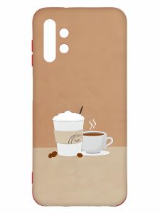Чохол з червоними боками на Samsung A13 4G :: Кава (принт 108)
