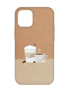 Чохол з бірюзовими боками на Apple iPhone 12/12 Pro (6.1) :: Кава (принт 108)