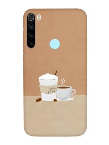Чохол з червоними боками на Xiaomi Redmi Note 8T :: Кава (принт 108)