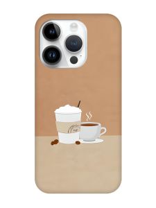 Чохол з чорними боками на Apple iPhone 14 Pro :: Кава (принт 108)