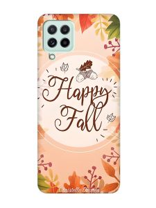 Чохол з бірюзовими боками на Samsung Galaxy M32/M22/A22 4G :: Щасливої осені (принт 110)