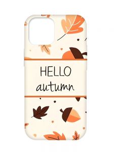 Чохол з бірюзовими боками на Apple iPhone 12 Pro Max :: Привіт, осінь (принт 109)