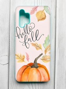 Чохол з бірюзовими боками на Samsung Galaxy A32 :: Привіт, осінь (принт 111)