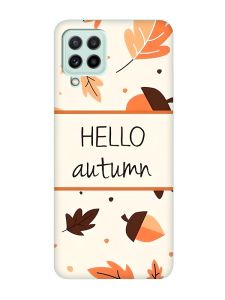 Чохол з бірюзовими боками на Samsung Galaxy M32/M22/A22 4G :: Привіт, осінь (принт 109)