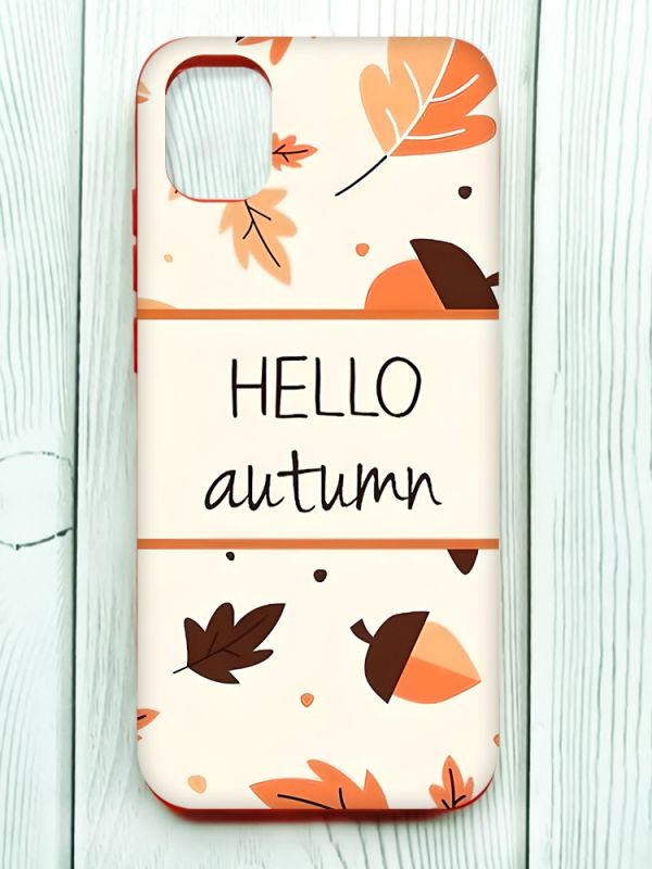 Чохол з червоними боками на Samsung Galaxy A04E/A042 :: Привіт, осінь (принт 109)