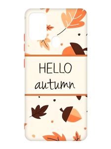 Чохол з червоними боками на Samsung Galaxy M30s/M21 :: Привіт, осінь (принт 109)