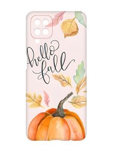 Чохол з червоними боками на Samsung Galaxy A12 :: Привіт, осінь (принт 111)