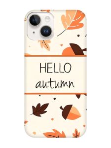 Чохол з чорними боками на Apple iPhone 14 :: Привіт, осінь (принт 109)