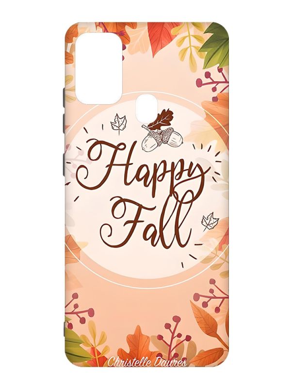 Чохол з чорними боками на Samsung Galaxy M30s/M21 :: Щасливої осені (принт 110)