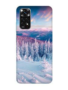 Чохол з бірюзовими боками на Xiaomi Redmi Note 11 :: Зимові гори (принт 163)