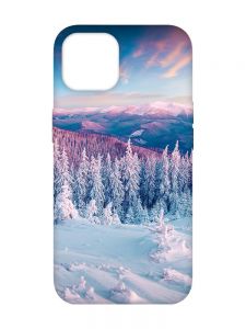 Чохол з червоними боками на Apple iPhone 14 :: Зимові гори (принт 163)