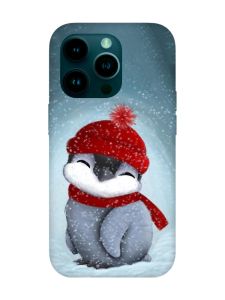 Чохол з рожевими боками на Apple iPhone 14 Pro :: Пінгвіненя у шапочці (принт 157)