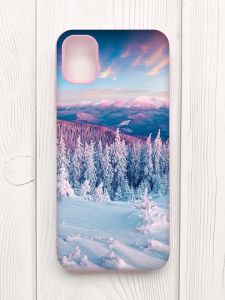 Чохол з рожевими боками на Samsung Galaxy A04E/A042 :: Зимові гори (принт 163)