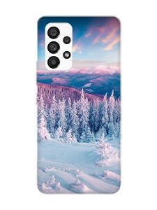 Чохол з рожевими боками на Samsung Galaxy A53 4G/5G :: Зимові гори (принт 163)