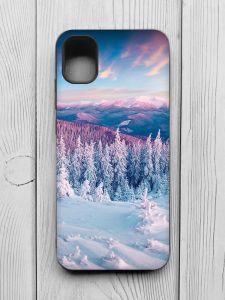 Чохол з чорними боками на Samsung Galaxy A04E/A042 :: Зимові гори (принт 163)