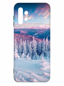 Чохол з чорними боками на Samsung Galaxy A13 4G :: Зимові гори (принт 163)