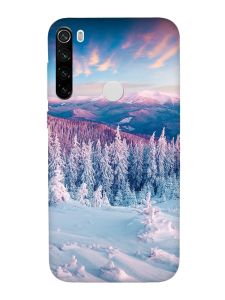 Чохол з чорними боками на Xiaomi Redmi Note 8T :: Зимові гори (принт 163)