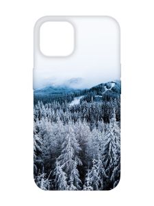 Чохол з рожевими боками на  Apple iPhone 14 :: Зимовий ліс (принт 164)