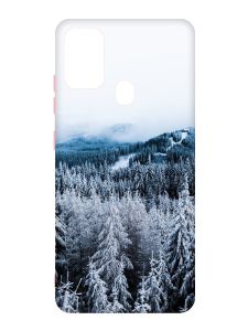 Чохол з рожевими боками на Samsung Galaxy M30s/M21 :: Зимовий ліс (принт 164)