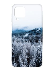 Чохол з чорними боками на Samsung Galaxy A12 :: Зимовий ліс (принт 164)