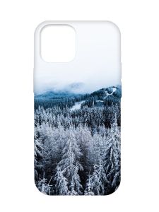 Чохол з бірюзовими боками на Apple iPhone 12 Pro Max :: Зимовий ліс (принт 164)