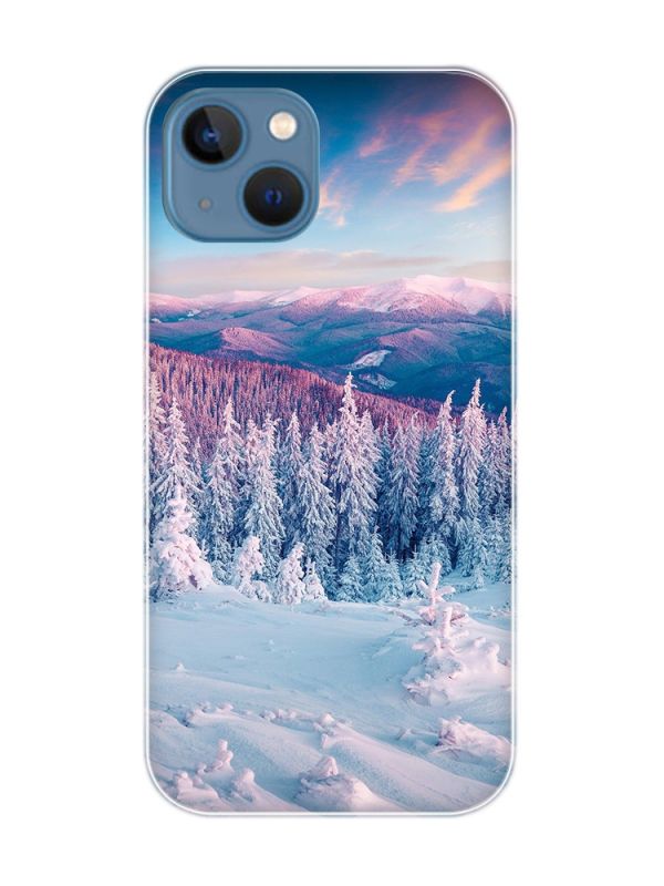 Магнітний чохол на iPhone 13 (6.1) із підтримкою MagSafe :: Зимові гори (принт 163)