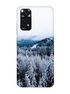 Чохол з бірюзовими боками на Xiaomi Redmi Note 11 :: Зимовий ліс (принт 164)