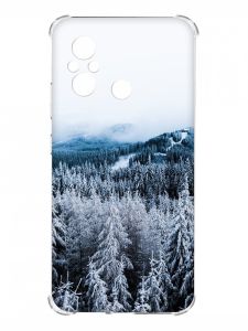 Чохол з потовщеними кутами на Xiaomi Redmi 12C :: Зимовий ліс (принт 164)