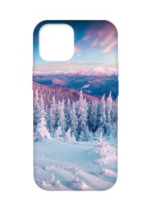 Чохол з бірюзовими боками на Apple iPhone 12 Pro Max :: Зимові гори (принт 163)