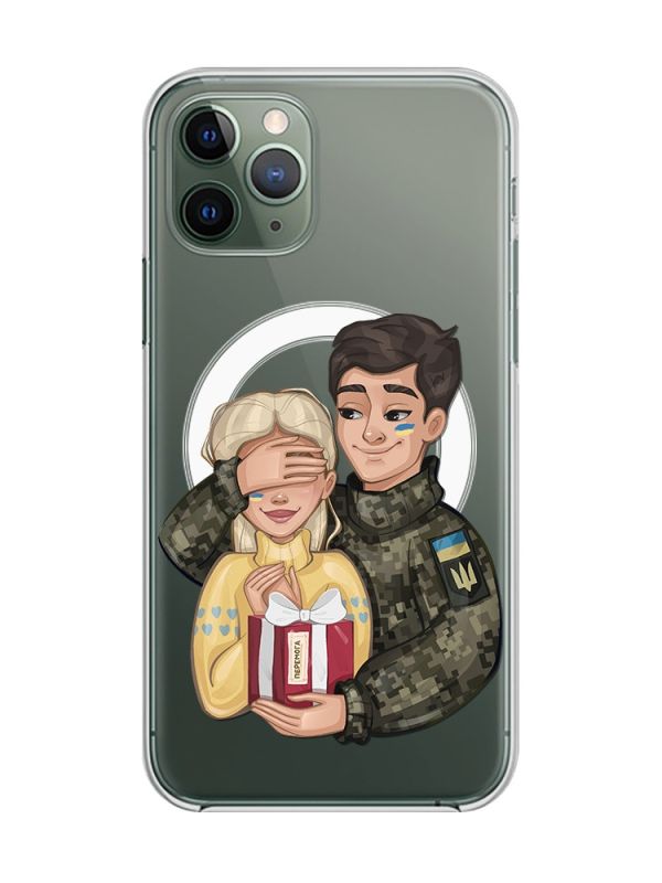 Магнітний чохол на iPhone 12/12 Pro із підтримкою MagSafe :: Подарунок Перемога (патріотичний принт 178)