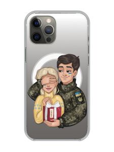 Магнітний чохол на iPhone 12 Pro Max із підтримкою MagSafe :: Подарунок Перемога (патріотичний принт 178)