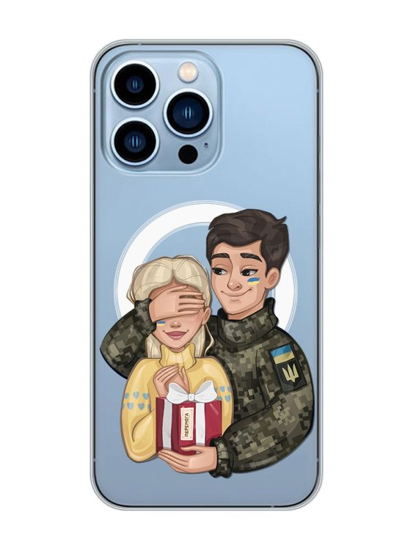 Магнітний чохол на iPhone 13 Pro Max із підтримкою MagSafe :: Подарунок Перемога (патріотичний принт 178)